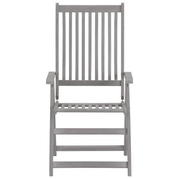 Verstellbare Gartenstühle 6 Stk. Grau Massivholz Akazie