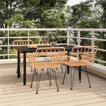 ARDEBO.de - 5-tlg. Garten-Essgruppe Poly Rattan