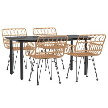 5-tlg. Garten-Essgruppe Poly Rattan