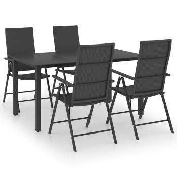 5-tlg. Garten-Essgruppe Schwarz