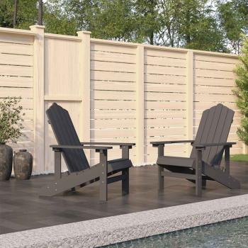 ARDEBO.de - Adirondack-Gartenstühle 2 Stk. HDPE Anthrazit