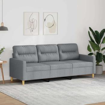 ARDEBO.de - 3-Sitzer-Sofa Hellgrau 180 cm Stoff