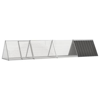 ARDEBO.de - Kaninchenkäfig Anthrazit 403,5x80,5x71 cm Verzinkter Stahl
