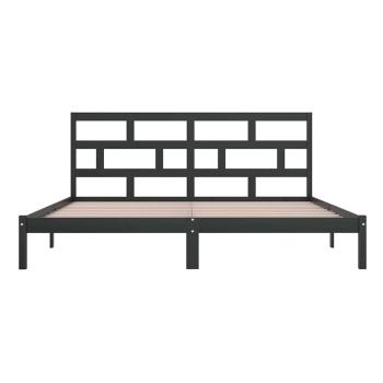 Massivholzbett Schwarz Kiefer 200x200 cm