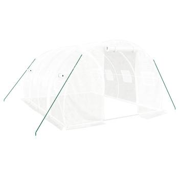 Gewächshaus mit Stahlrahmen Weiß 12 m² 4x3x2 m