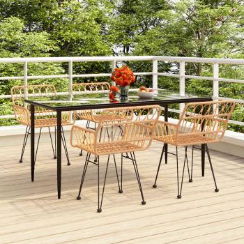 ARDEBO.de - 5-tlg. Garten-Essgruppe Poly Rattan