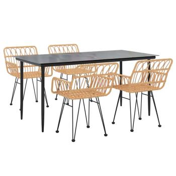 5-tlg. Garten-Essgruppe Poly Rattan