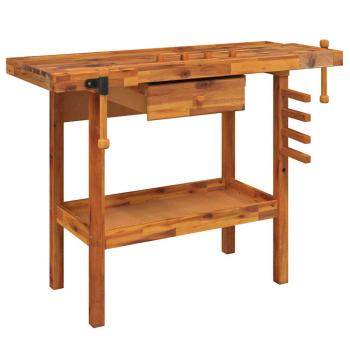 Werkbank mit Schublade und Schraubstöcken 124x52x83 cm