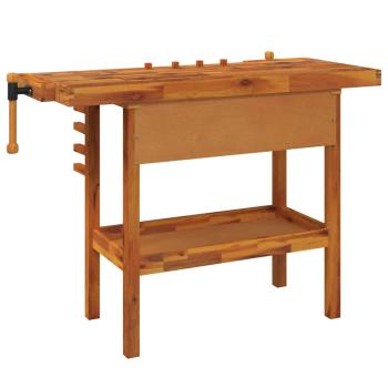Werkbank mit Schublade und Schraubstöcken 124x52x83 cm
