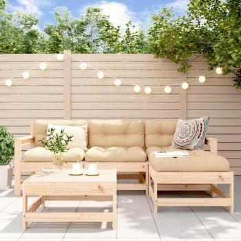 ARDEBO.de - 5-tlg. Garten-Lounge-Set Massivholz Kiefer