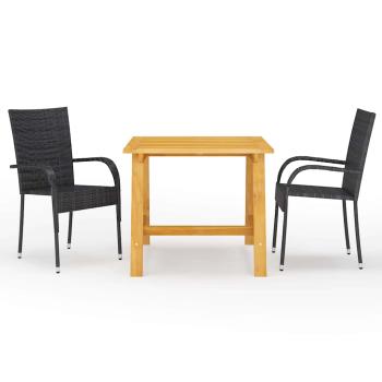 ARDEBO.de - 3-tlg. Garten-Essgruppe Schwarz