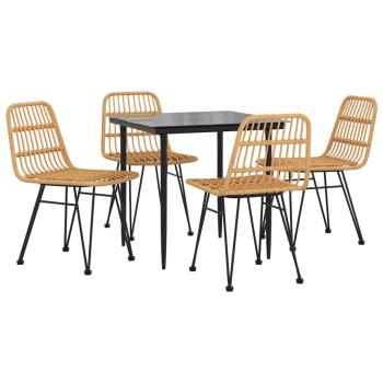 5-tlg. Garten-Essgruppe Poly Rattan