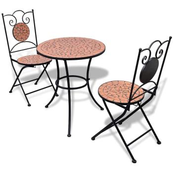 ARDEBO.de - 3-tlg. Bistro-Set Keramik Terrakotta