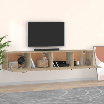Wandschr?nke 2 Stk. Sonoma-Eiche 100x36,5x35 cm Holzwerkstoff