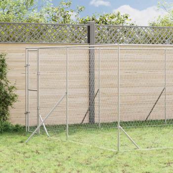 ARDEBO.de - Outdoor-Hundezwinger Silbern 4x12x2 m Verzinkter Stahl