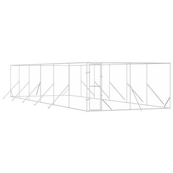 Outdoor-Hundezwinger Silbern 4x12x2 m Verzinkter Stahl