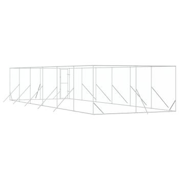Outdoor-Hundezwinger Silbern 4x12x2 m Verzinkter Stahl