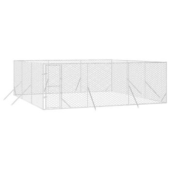 Outdoor-Hundezwinger Silbern 6x6x2 m Verzinkter Stahl
