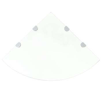 ARDEBO.de - Eckregale 2 Stk. mit Verchromten Halterungen Glas Transparent