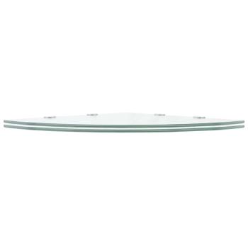 Eckregale 2 Stk. mit Verchromten Halterungen Glas Transparent