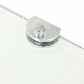 Eckregale 2 Stk. mit Verchromten Halterungen Glas Transparent
