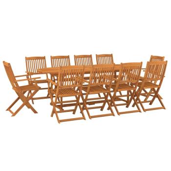 11-tlg. Garten-Essgruppe 220x90x75 cm Massivholz Akazie