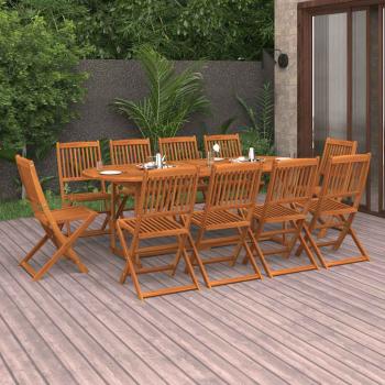 ARDEBO.de - 11-tlg. Garten-Essgruppe 220x90x75 cm Massivholz Akazie