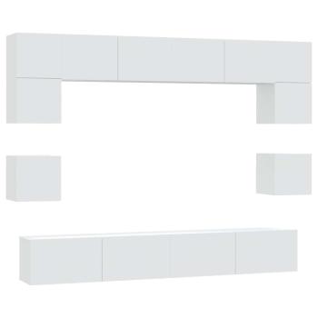 8-tlg. TV-Schrank-Set Weiß Holzwerkstoff