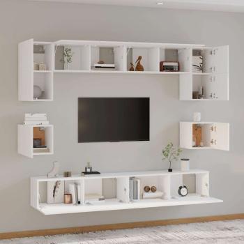8-tlg. TV-Schrank-Set Weiß Holzwerkstoff