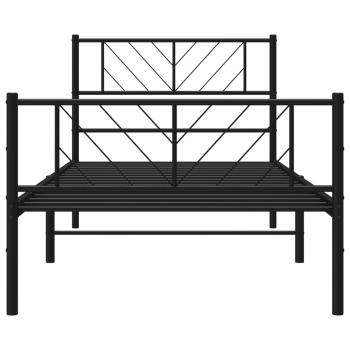 Bettgestell mit Kopf- und Fußteil Metall Schwarz 80x200 cm