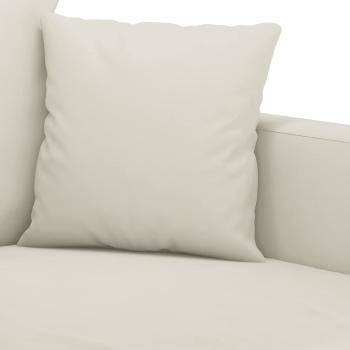 3-tlg. Sofagarnitur mit Kissen Creme Samt