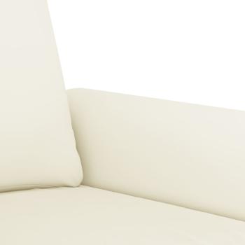3-tlg. Sofagarnitur mit Kissen Creme Samt