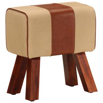 ARDEBO.de - Sitzbank Turnbock-Design 38 cm Braun Echtleder Massivholz Mango