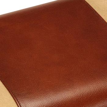 Sitzbank Turnbock-Design 58 cm Braun Echtleder Massivholz Mango