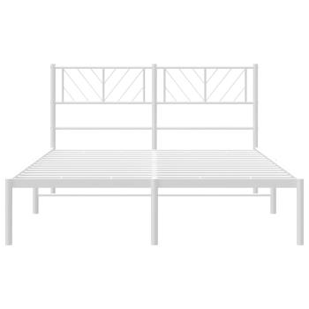 Bettgestell mit Kopfteil Metall Weiß 120x200 cm