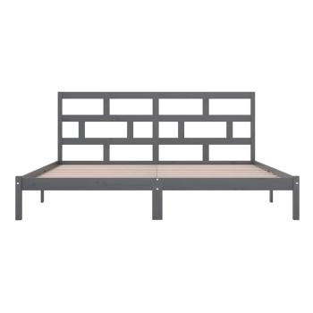 Massivholzbett Grau Kiefer 200x200 cm