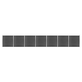 ARDEBO.de - Zaunelement Set WPC 1218x186 cm Schwarz