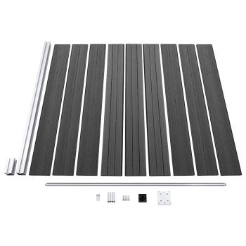 Zaunelement Set WPC 1218x186 cm Schwarz