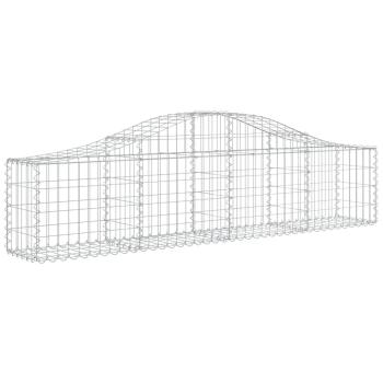 Gabionen mit Hochbogen 3 Stk. 200x30x40/60 cm Verzinktes Eisen