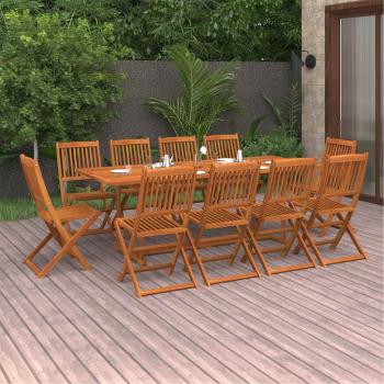 ARDEBO.de - 11-tlg. Garten-Essgruppe 220x90x75 cm Massivholz Akazie