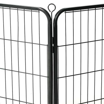 Hunde-Laufstall 16 Paneele Stahl 60x80 cm Schwarz