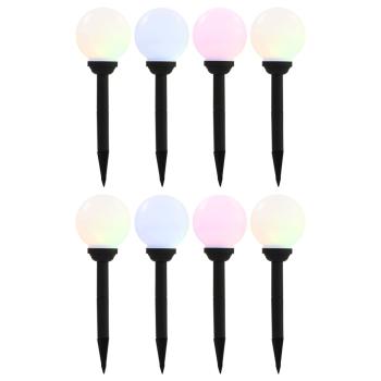 ARDEBO.de - Außen-Solarlampen 8 Stk. LED Kugel 15 cm RGB