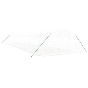 Gewächshaus mit Stahlrahmen Weiß 64 m² 16x4x2 m