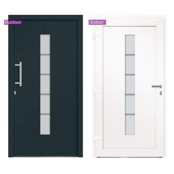 Haustür Aluminium und PVC Anthrazit 110x210 cm