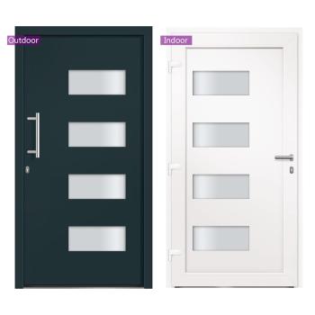 Haustür Aluminium und PVC Anthrazit 110x210 cm