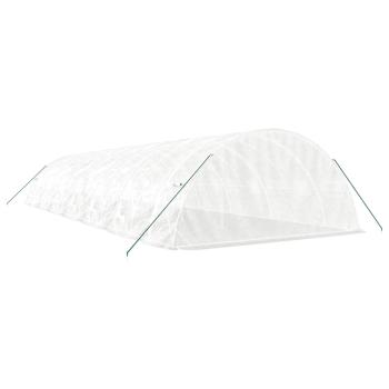 Gewächshaus mit Stahlrahmen Weiß 70 m² 14x5x2,3 m