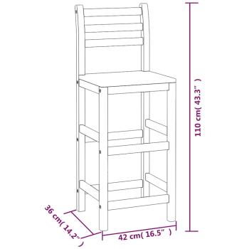 Barhocker 8 Stk. Massivholz Akazie