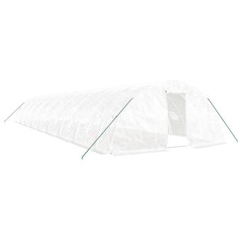 Gewächshaus mit Stahlrahmen Weiß 90 m² 18x5x2,3 m
