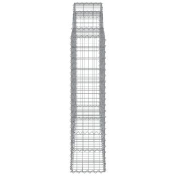 Gabionen mit Hochbogen 13Stk. 200x30x120/140cm Verzinktes Eisen