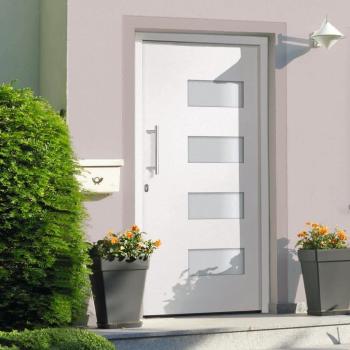 ARDEBO.de - Haustür Aluminium und PVC Weiß 100x210 cm